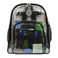 K-Cliffs K-Cliffs 17 in. Deluxe 0.5 Mm Super Heavy Duty Vinyl See Through PVC Clear Backpack - Black LM213BLK